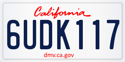 CA license plate 6UDK117