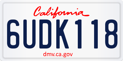 CA license plate 6UDK118