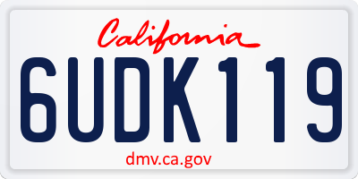 CA license plate 6UDK119
