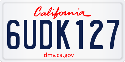 CA license plate 6UDK127