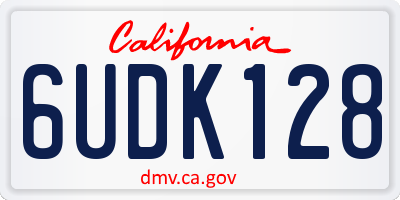 CA license plate 6UDK128