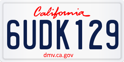 CA license plate 6UDK129