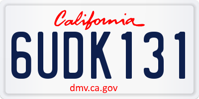 CA license plate 6UDK131