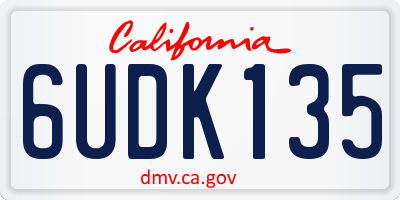CA license plate 6UDK135