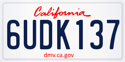 CA license plate 6UDK137