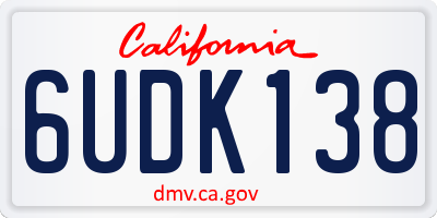 CA license plate 6UDK138