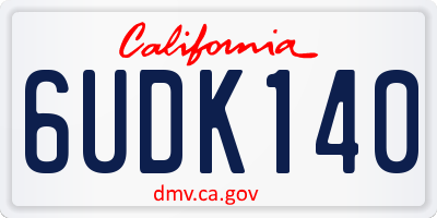 CA license plate 6UDK140