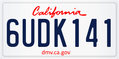 CA license plate 6UDK141