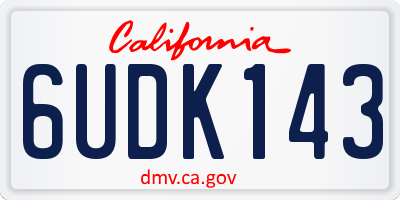 CA license plate 6UDK143