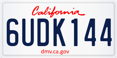 CA license plate 6UDK144
