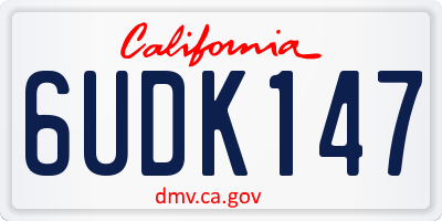 CA license plate 6UDK147