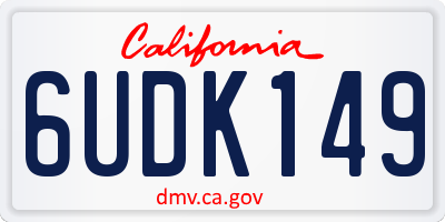 CA license plate 6UDK149