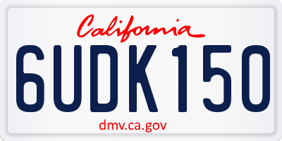 CA license plate 6UDK150