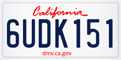 CA license plate 6UDK151