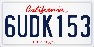 CA license plate 6UDK153