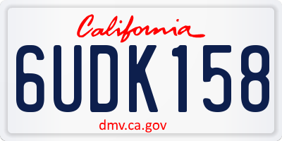 CA license plate 6UDK158