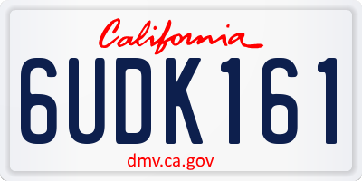 CA license plate 6UDK161