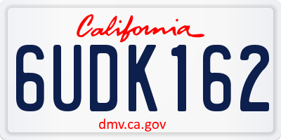 CA license plate 6UDK162