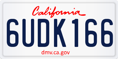 CA license plate 6UDK166