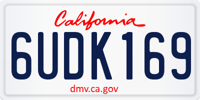 CA license plate 6UDK169