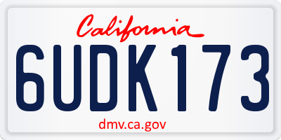 CA license plate 6UDK173