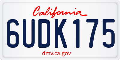 CA license plate 6UDK175