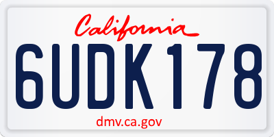 CA license plate 6UDK178