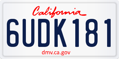 CA license plate 6UDK181