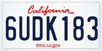 CA license plate 6UDK183