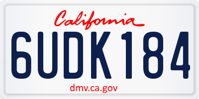 CA license plate 6UDK184