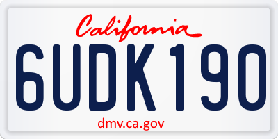 CA license plate 6UDK190