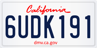 CA license plate 6UDK191