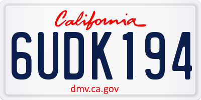 CA license plate 6UDK194