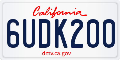 CA license plate 6UDK200