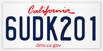 CA license plate 6UDK201
