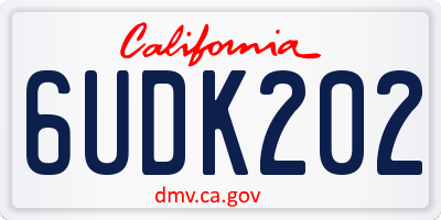CA license plate 6UDK202