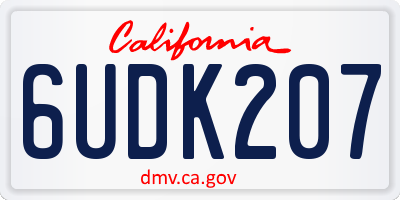 CA license plate 6UDK207