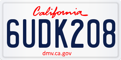 CA license plate 6UDK208