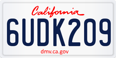CA license plate 6UDK209