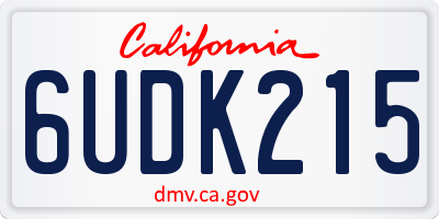 CA license plate 6UDK215