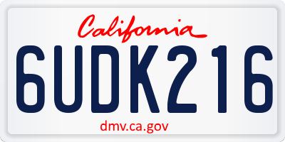 CA license plate 6UDK216