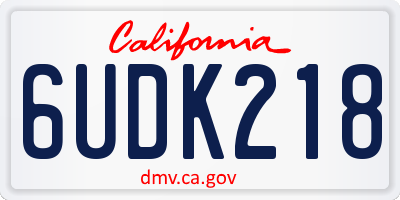 CA license plate 6UDK218