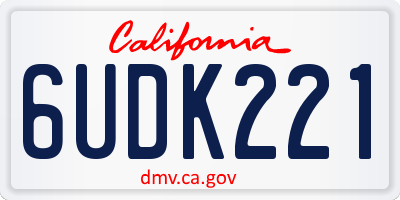 CA license plate 6UDK221