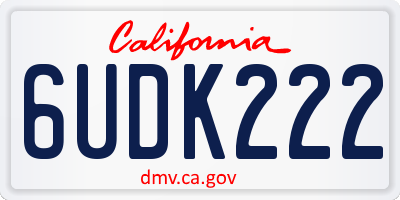 CA license plate 6UDK222