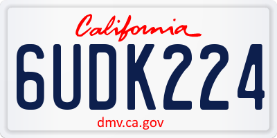 CA license plate 6UDK224