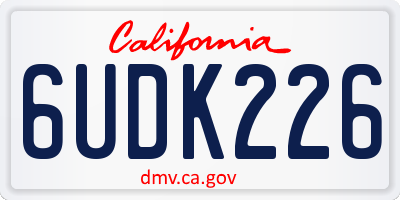 CA license plate 6UDK226