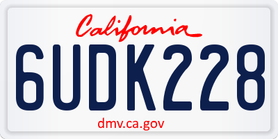 CA license plate 6UDK228