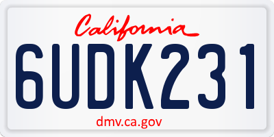 CA license plate 6UDK231