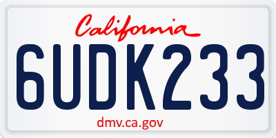 CA license plate 6UDK233