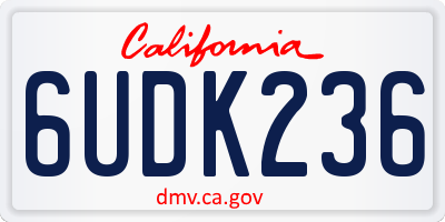 CA license plate 6UDK236